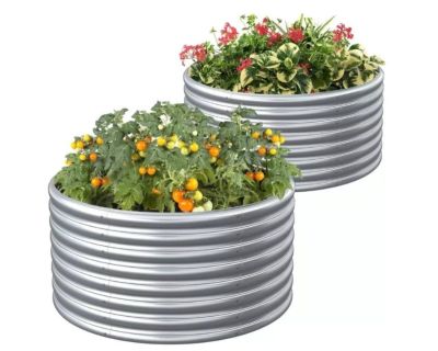 Round Raised Garden Bed for Vegetables,Raised Planter, 2-Pack 3x2FT Tall