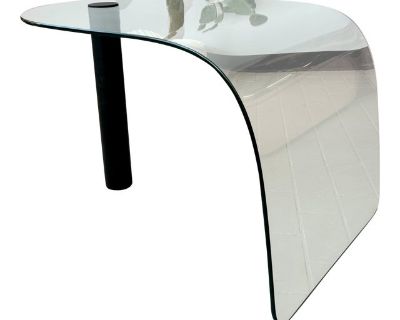 1990s Postmodern Glass and Iron Waterfall Accent Table
