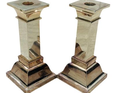 Silverplated Candle Holders by Lunt - A Pair