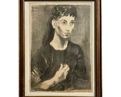1961 "Young Girl" by Raphael Soyer (American 1899-1987), Signed Lithograph
