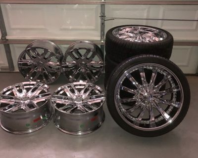 All 8 rims and set of 4 tires