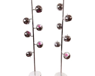 Mid Century Chrome 6 Light Eyeball Floor Lamp