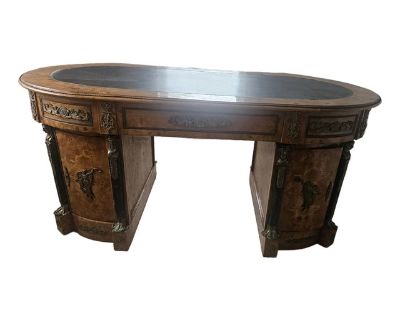 Early 20th Century Louis XV-Style Burl Wood Desk