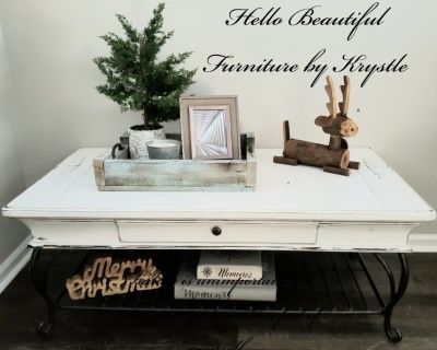 White, Farmhouse, Rustic, Coffee Table