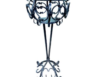 Early 20th Century Wrought Iron Scrolled Plant Stand