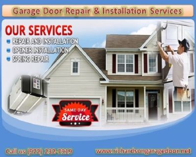 Richardson Garage Door is the best choice for broken Garage Door Spring Repair in Richardson, TX. Our technicians offer Garage Door Spring solutions. We want to point out the importance of having an expert deal with this component of any Garage Door. 

A Broken Spring can cause problems with your door opening and closing, so call us for an inspection to catch any problems. We offer the best, mo...