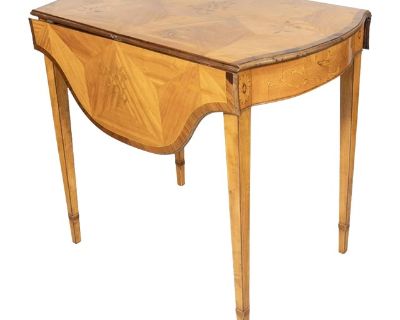 George III Satinwood and Marquetry Pembroke Table