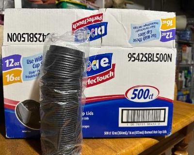 6 unopened sleeves of Domed Hot Cup Lids that fit both 12oz and 16oz Insulated Paper Hot Cups. Each sleeve has 50 lids