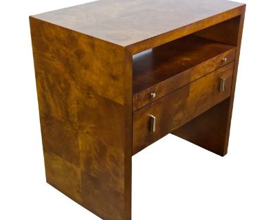 Century Furniture Attributed Burl Wood Commode Console