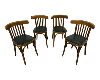 Mid 20th Century Bentwood Small Scale Bistro Chairs- Set of 4