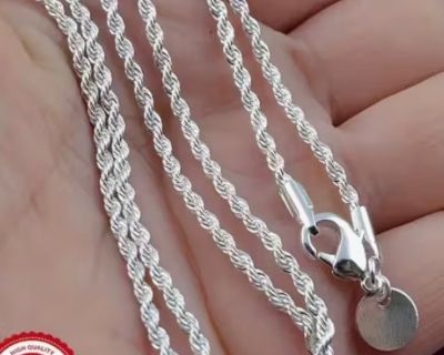 New!  Sterling Silver Necklaces!  Layaway!  Ask for Pricing on Other Lengths & Widths!