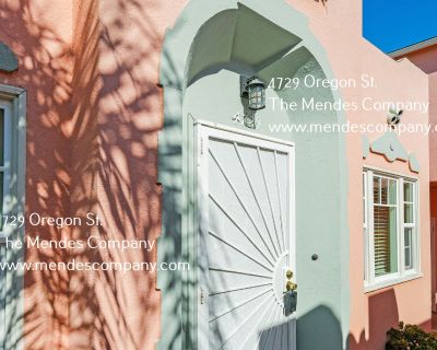 4729 Oregon St.. This 1 bedroom/ 1 bathroom Spanish Cottage has been completely remodeled! The home features tons of natural light throughout, gorgeous warm hard wood floors, and chic modern kitchen and bathroom. Luxury items include stainless steel appliances, brand new cabinets and countertops, washer/dryer, and a private patio! Not to mention it is only a half mile from North Park s trendy 3...