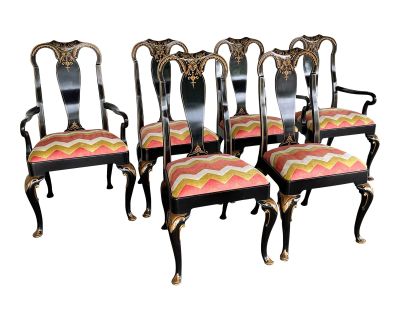 1960s Noble Homes Chinoiserie Dining Chairs From Baker Furniture - Set of 6