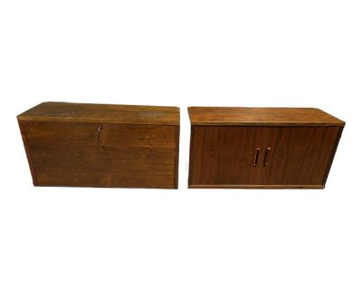 1960s Pair of Mid Century Danish Wall Mounting Shelving Unit