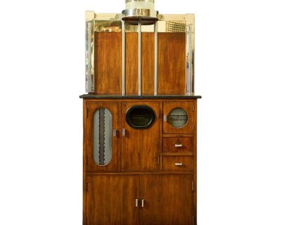 Original Art Deco Barber Station Cabinet, Circa 1930
