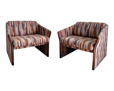 1990s Vintage Postmodern Brayton Intl. Lounge Chairs, a Pair