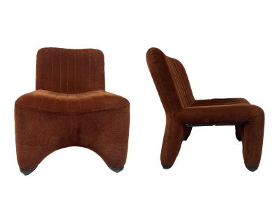 1980s Pair of Vintage Italian Slipper Chairs