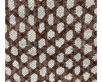 High End English Designer Fermoie Chocolate Brown Wicker Linen Cotton Fabric- 2 Yards