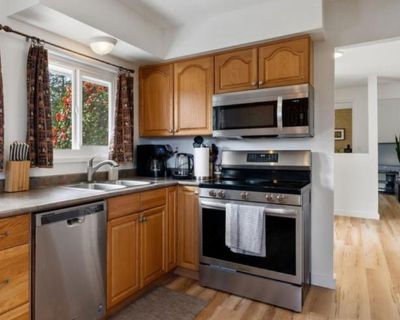 $4500 per month plus utilities Four bedrooms, three bathrooms Baseboard heat, woodstove, propane fireplace Quiet Street Includes recently renovated one bedroom, nanny suite on lower floor that could also be used for an office or home based business. Plenty of off street parking. Quarter acre property has large backyard with raised bed gardens. Single car garage plus open workshop under sun deck...