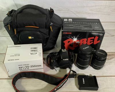 Canon EOS 450D Rebel XSI 12.2MP Digital SLR Camera Kit EF-S 18-55mm W/Extra Lens