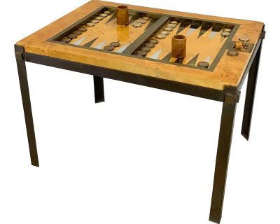 Italian Mid-Century Modern Backgammon Coffee Table: Tommaso Barbi Design