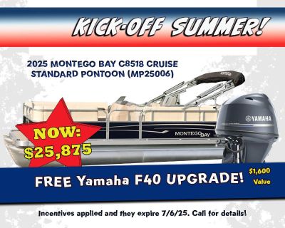 2025 Montego Bay C8518-CRUISE-STD Pontoon Boats Superior, WI