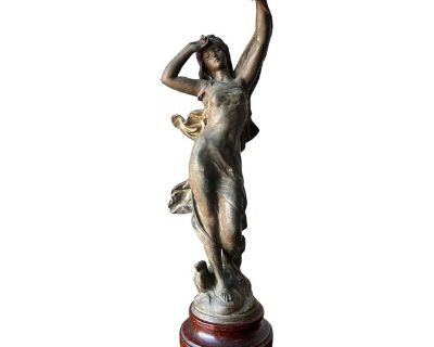 Late 19th Century After Hippolyte Francois Moreau Sculpture "La Nuit" or "At Night or Darkness"