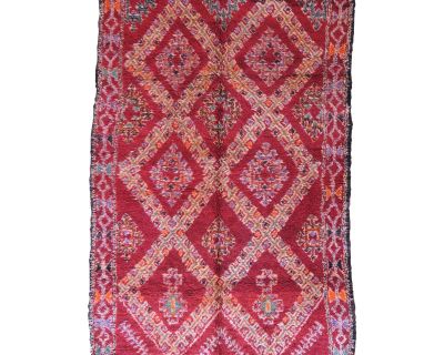 1980's Moroccan Collector Red Rug - 10.4 X 6.6 Ft