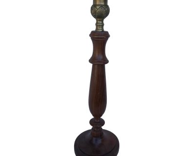 1970s Wood and Brass Candle Holder