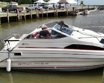 Inboard/Outboard Stern Drive 130hp (470 hours, Batteries- 15 & 17 hours)pleasure boat.  We have owned it since 2017 and it has lived indoors at Garrets Marina, near Tappahannock, VA.  All maintenance, winterizations done at Garrets.  New BiMI and cushions.  Leather seats.  Comes with canvas cover as shown in last photo.  Runs great...many hours of fun on the Rappahannock River.