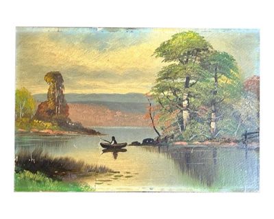 Early Oil Painting - a Fisherman on His Boat