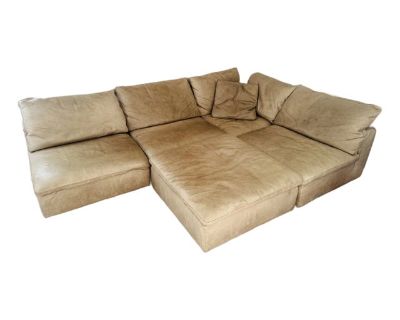 Restoration Hardware Cloud Leather 5-Piece Sectional Sofa
