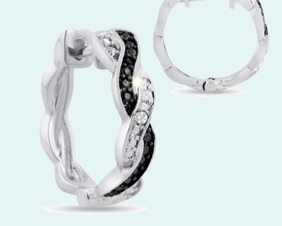 Black and White Diamond Earrings