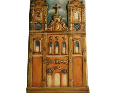 1980s Handmade Carved Wood Guatemalan Church Retablo