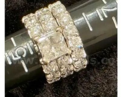 Wedding Ring Set, White Gold & Natural Diamonds