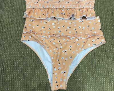 NWOT shein peach two piece bathing suit