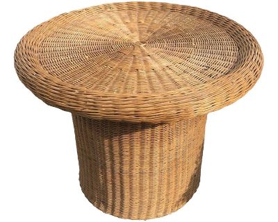 Mid 20th Century Wicker Mushroom Shape Coffee or Side Table