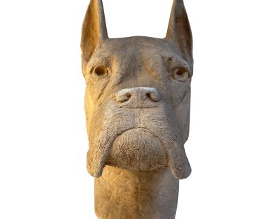 1980s Italian Terracotta Cane Corso Sculpture