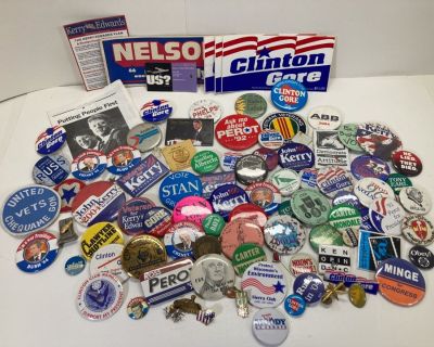 Collection of Assorted Vintage Political Pins/Memorabilia