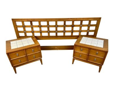 Mid-Century Modern Maple and Mosaic Set by National of Mt. Airy