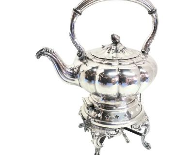 Early 20th Century Sheffield Tilting Tea Pot With Stand and Warmer
