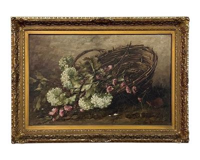 Antique Framed Oil Painting on Canvas by Jan Deckers (1865-1942)