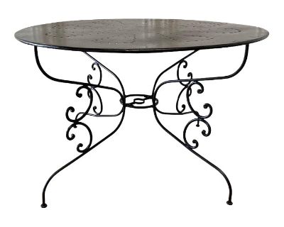 Vintage French Iron Indoor Outdoor Patio Table