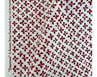 Schumacher Emerson Red and White Cotton Fabric- 2 Yards