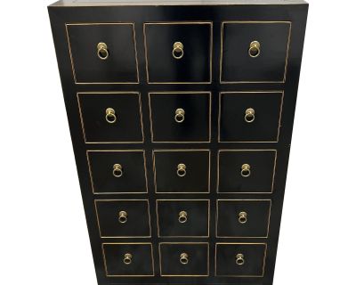 15 Drawer Asian Influenced Apothecary Cabinet