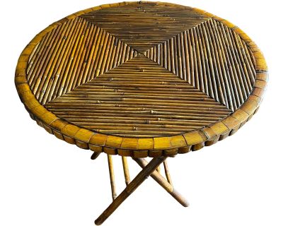 Mid 20th Century Tortoise Bamboo Folding Table.