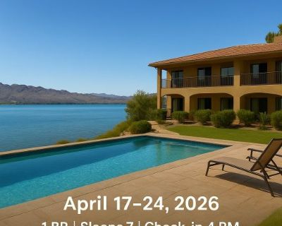 Rental Period: April 17 – April 24, 2026
Check-in: 4:00 PM | Check-out: 10:00 AM
Occupancy: Sleeps up to 7 guests

Spacious 1-bedroom suite with comfort and convenience:

1 King Bed (Master)
1 Queen Sleeper Sofa (Living Room)

Additional bedding to accommodate up to 7 guests

Full Kitchen & Dining Area
Private Bathroom
Balcony/Patio for relaxing desert views

Please Note:

No Smoking
No Pets
No...