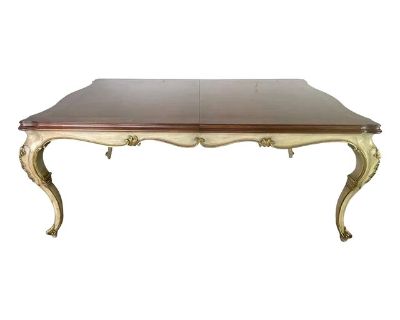French Provincial Painted Dining Table W/ Inlaid Top C. 1930