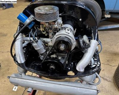 This engine was sitting in the cargo area of a bus I bought. I do not know the history of it nor did the guy I bought the bus from. This is what I know about it and that is it. If you ask questions that are not answered below than i guess you have trouble reading 1. This is a bus case with the three holes for the mustache bar 2. Runs perfectly 3. Compression is as follows #1 -110 #2 - 95 #3 -90...