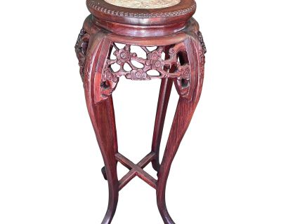 Carved Chinese Rosewood Plant Stand
